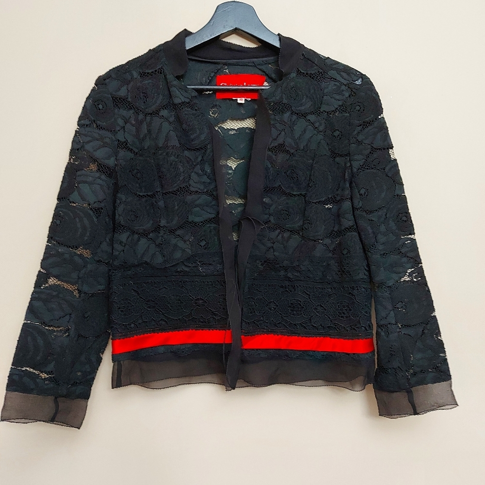 Christian Lacroix black floral lace blazer Size 40/Large